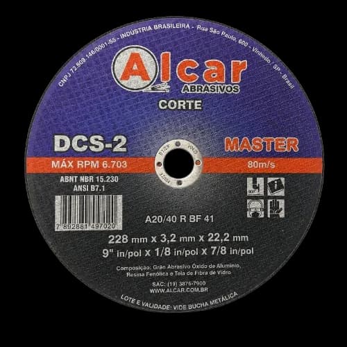 Disco de Corte Master Alcar DCS-2 228 x 3,2 x 22,2 mm