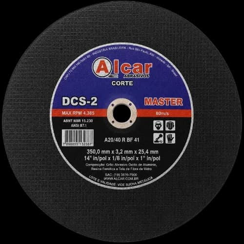 Disco de Corte Master Alcar DCS-2 350 x 3,2 x 25,4 mm